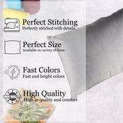 Soft Luxurious Velvet Cushion Covers Rectangular Set of 2 ,Grey